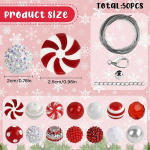 50 j&otilde;ulup&auml;rli komplekt, 20 mm, j&otilde;ulup&auml;rlite komplekt auguga, j&otilde;ulup&auml;rlid k&auml;sit&ouml;&ouml;ks, Bubblegum p&auml;rlid, k&auml;ev&otilde;ru p&auml;rlid, j&otilde;ulud, akr&uuml;&uuml;lp&auml;rlid k&auml;ev&otilde;rude ripatsite jaoks Diy (punane ja roheline)