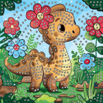S&auml;delev mosaiik dinosaurusega, 3d, 25x25 cm