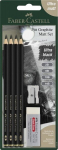 Faber-castell Pitt Matt grafiitpliiatsid, 4 tk., kustutuskummiga