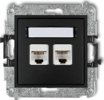 Dual Rj45 Cat. 6 arvuti pesa, matt must Karlik Mini