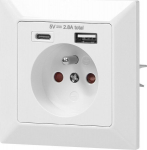 Elektriline seinakontakt 2 usb-a/c laadijaga, 230v