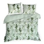 Voodipesukomplekt Eurofirany POS/ST/SPRING/97 rohelise taime mustriga, lukuga, 3-osaline