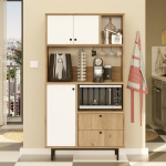 Mitmeotstarbeline kapp Skye Decor RE3-SW, tammeviimistlusega, melamiinkattega, metalljalgadel
