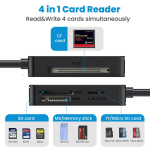 USB 3.0 m&auml;lukaardi lugeja, 4 &uuml;hes, 5 Gb/s