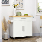 K&ouml;&ouml;gik&auml;ru Homcom 109x40x89cm, valge/heledat pruuni v&auml;rvi