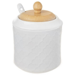 Porcelaanist suhkrukauss lusikaga valge valge valge 350 ml