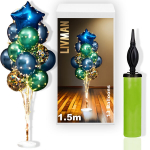 &Otilde;hupallialus LIVMAN LX-01 13 &otilde;hupalliga, 2 LED-valgusriba ja komplektis &otilde;hupallipump, 1,5m