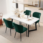 S&ouml;&ouml;gilauakomplekt, 117x68x75 cm laud + 4 tooli, tumeroheline viimistlus, MDF lauaplaat, mustad jalad