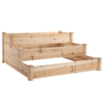 K&otilde;rge lillepeenra alus, 3 taset, kuusepuit, 124x124x56 cm