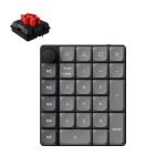 Juhtmevaba arvutiklaviatuur Keychron K0 Max Wireless K0M-H1 Keychron Low Profile Milk POM Red, Inglise (US), must v., Keychron K0 Max Wireless (K0M-H1) - US Layout - Hot-Swappable Super Red - Black (Juoda) Mechaninė Belaidė Žaidimų Klaviatūra