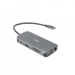Dokkimisjaam Deltaco USBC-HDMI25 9-&uuml;hes USB-C, HDMI ja VGA, RJ45