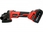 Juhtmeta nurklihvija - YATO - 18V 125 mm - Ilma s&uuml;snikuteta - 2x4Ah + laadija - 3000-8500 p/min