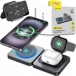 Juhtmevaba laadija 3-&uuml;hes magnetiline 15W kokkupandav USB-C kella jaoks, Belaidis įkroviklis 3 viename magnetinis 15W sulankstomas USB-C laikrodžiui