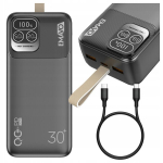 Akupank V&auml;line aku 30000 mAh USB-C-ga PD 20 W QC 22,5 W, I&scaron;orinė baterija 30000 mAh su USB-C PD 20 W QC 22,5 W