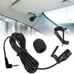 Handsfree seade Autoraadio mikrofon klambriga 3 m kaabel 3,5 mm, Automobilinis mikrofonas radijai su segtuku 3 m kabelis 3,5 mm