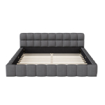 Pehme bubble voodi 160x200, hall linase kangaga voodiraam peatsi ja lippidega