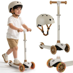 Kolmerattaline t&otilde;ukeratas Lionelo Jessy Grey Brown + kiiver Lionelo Helmet Beige Sand
