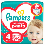 Pampers Active Baby Pants P&uuml;ksm&auml;hkmed, Suurus 4, 66 tk