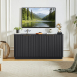 Kummut hoiuruumiga, laineline muster, 160 x 80 x 40 cm, must