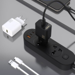 Valge 25W seinak&uuml;&uuml;nal USB-A&ndash;USB-C kaabliga