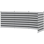 Tuulekaitse matkale 540x150 cm, teraspostidega, hall-valge