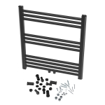 Vannitoa radiaator redelradiaator Granitan Raven 70x60cm must, &Uuml;hendab pistikupesasse