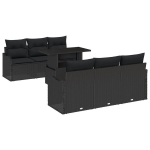 vidaXL Aia Diivanikomplekt padjaga 7 pcs Must Pol&uuml;rooster
