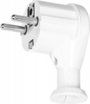 Nurga pistik 230v maandusega, valge, 16a