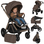 2-&uuml;hes jalutusk&auml;ru vankrikorvi ja istmega igaks hooajaks kuni 22 kg &ndash; Lionelo Layla Beige Taupe