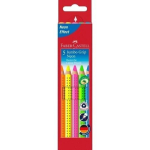 Faber-castell paksud v&auml;rvipliiatsid, 5 tk., V&auml;rvipliiatsid Faber-Castell Jumbo Grip neoon 5-v&auml;rvi