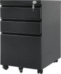 Maclean Mc-850 Metallist kapp 3 sahtli ja ratastega, must