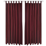 Aasadega mikrosatiinist kardinad 2 tk 140 x 175 cm bordoopunane