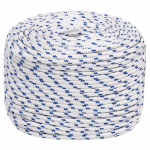 vidaXL paadik&ouml;is, valge, 10 mm, 25 m, pol&uuml;prop&uuml;leen
