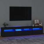 vidaXL telerialus LED-tuledega, must, 210x35x40 cm