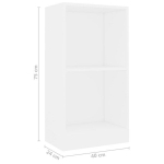 vidaXL raamaturiiul, valge, 40 x 24 x 75 cm, puitlaastplaat