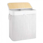 Pesukorv 100 L SONGMICS bambusvalge