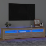 vidaXL telerialus LED-tuledega, Sonoma tamm,180x35x40 cm