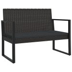 vidaXL aiapink patjadega, must, 106 cm, pol&uuml;rotang