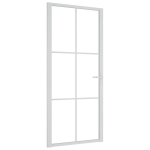 vidaXL siseuks, 93x201,5 cm, valge, ESG-klaas ja alumiinium
