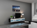 Cama TV alus Vigo New 30/180/40 must/valge l&auml;ikega