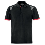 Meeste polo l&uuml;hikeste varrukatega, Sparco Tech Stretch, must, L