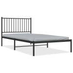 vidaXL metallist voodiraam peatsiga, must, 100x200 cm