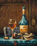 Maalimine numbrite j&auml;rgi - maalimise komplekt 40x50 cm. "Wine on the table"