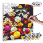 Maalimine numbrite j&auml;rgi - maalimise komplekt 40x50 cm. "Flowers"