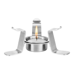 Roostevabast terasest K&uuml;&uuml;nlaga tee, kohvi ja muude jookide soojendaja Stainles steel candle warmer B'001, Samaglas