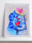 Teemantmosaiik TM V&auml;rvikas, m&otilde;&otilde;dud 40x50 cm "Cats - Sharing happiness" LG271e