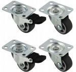 Kummist rattad piduriga, 40mm, 4 tk