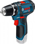 Cordless screwdriver BOSCH PROFESSIONAL - GSR 12V-15 (2 batteries 2.0Ah, charger, case, set of 10 screwdriver bits)