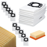 Asendusosa tolmuimeja jaoks K&auml;rcher WD4 WD5 WD6 &ndash; Komplekt 10 tolmukotti ja filter, 5-kihiline mikrokiud