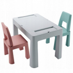Tega Teggi Multifun 2+1 laua ja tooli komplekt, grey / old rose / turquoise